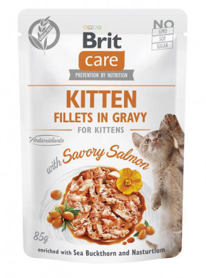 BRIT Care Cat Kitten Savory Salmon Pouch - mokra karma dla kota - 85 g