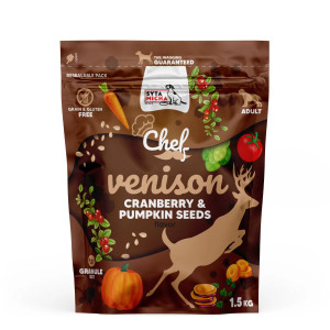 SYTA MICHA Chef Dziczyzna z żurawiną i pestkami dyni - sucha karma dla psa - 1,5 kg