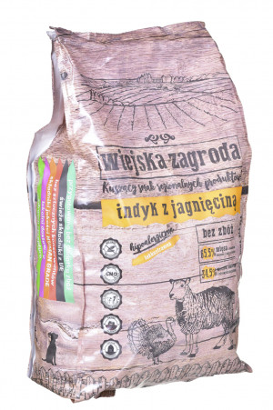 WIEJSKA ZAGRODA indyk z jagnięciną - sucha karma dla psów dorosłych - 2 kg