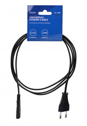 Savio kable zasilający płaski ósemka 1,8m cl-100 cl-100