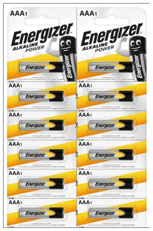 ENERGIZER BATERIE ALKALINE POWER AAA LR03 12 SZTUK