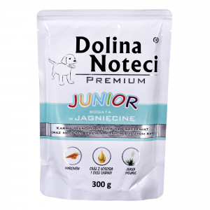 DOLINA NOTECI Premium Junior bogata w jagnięcinę - mokra karma dla szczeniąt ras średnich i dużych - 300g