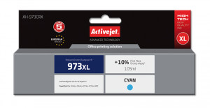 Activejet AH-973CRX Tusz do drukarki HP, Zamiennik HP 973XL F6T81AE; Premium; 105 ml; błękitny. Drukuje więcej o 10%.