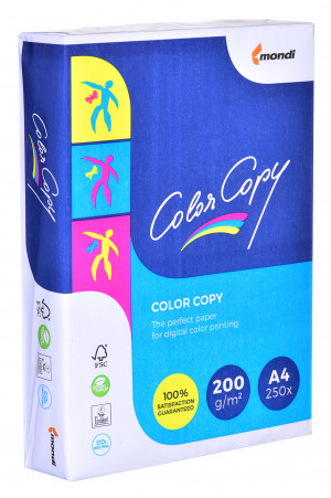 Papier xero ksero biurowy Mondi Color Copy 8687A20 (A4; 200g/m2; 250 szt. arkuszy; papier biały; satynowy)