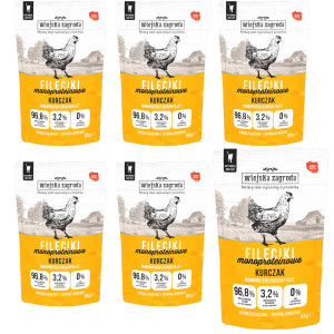 WIEJSKA ZAGRODA Fileciki Monoproteinowe Kurczak - mokra karma dla kota - 6x85g