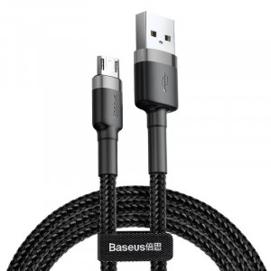 BASEUS CAFULE KABEL MICRO USB 2.4A, 1 METR, SZARO