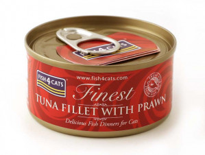 FISH4CATS Filet tuńczyka z krewetkami - mokra karma dla kota - 70g