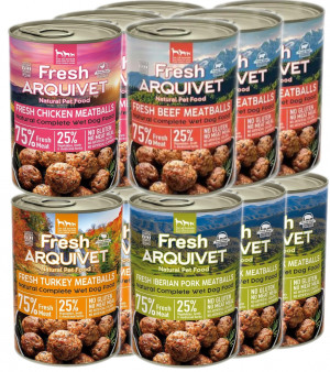 ARQUIVET Fresh Meatballs mix smaków - mokra karma dla psa - 12x400g