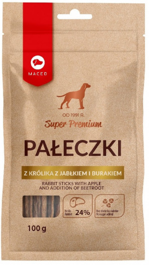 MACED Pałeczki z Królika Jabłkiem i Burakiem - przysmak dla psa - 100 g