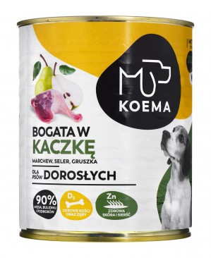 Koema Bogata w kaczkę mokra karma dla psa 800g