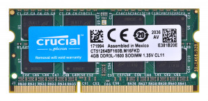 Pamięć RAM Crucial SODIMM DDR3 4GB 1600MHz LV 1,35v