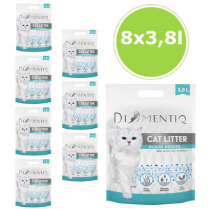 DIAMENTIQ Żwirek Ocean Breeze, Silikonowy, Niezbrylający się dla kota - 8x3,8 l