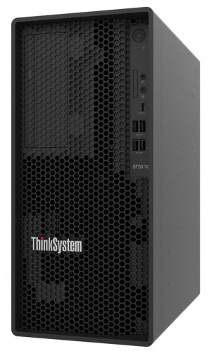 Lenovo ThinkSystem ST50 V2 Xeon E-2324G  (4Core 3.1GHz 8MB Cache/65W), SW RAID, 2x1TB SATA, 1x16GB 3200MHz ECC UDIMM, 500W 94% Efficiency, No DVD, 3Y OnSite NBD