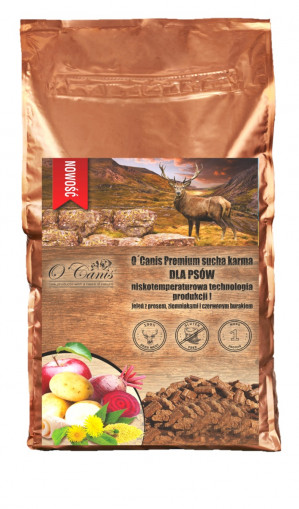 O'CANIS Jeleń z prosem, ziemniakami i czerwonym burakiem - sucha karma dla psa - 12kg