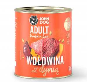 John Dog PUMPKIN Adult wołowina z dynią 800g*6