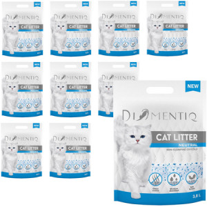 DIAMENTIQ Żwirek Neutralny, Silikonowy, Niezbrylający się dla kota - 10x3,8 l