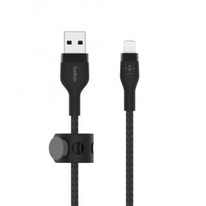 BELKIN CABLE USB TO LTG BRAIDED SILICONE 1M CZARNY