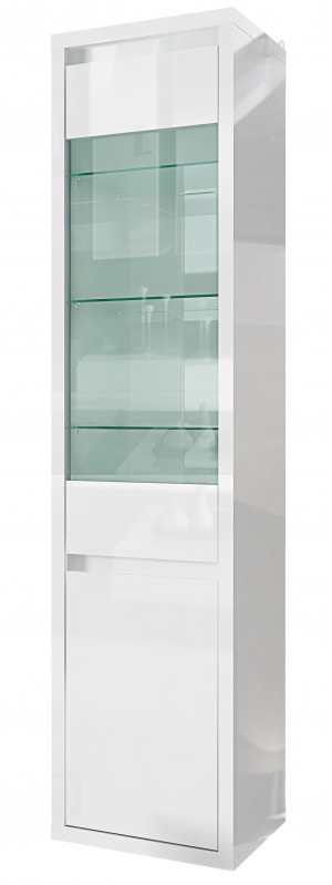 Witryna 50x204x40 GLANCE cała w białym połysku