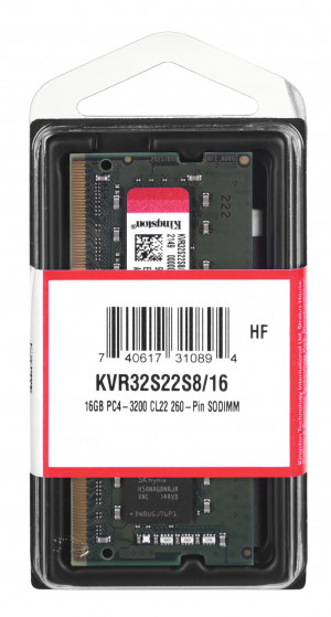 KINGSTON DDR4 SODIMM 16GB 3200MHz CL22 1Rx8