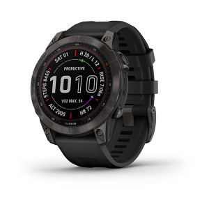 Zegarek sportowy Garmin Fenix 7 Sapphire Carbon Gry DLC Ti Black Bnd