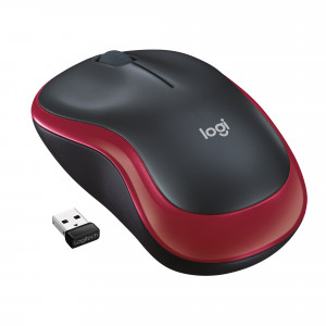 Mysz Logitech M185 bezprzewodowa, czerwona.