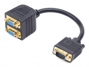 Gembird adapter vga (m)->vga(f) x2 na kablu 20cm cc-vgax2-20cm