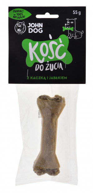John Dog Kość do żucia z kaczką i jabłkiem 12 cm / 1 szt
