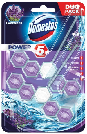 DOMESTOS Power5 Kostka zapachowa WC Lavender 2x55g