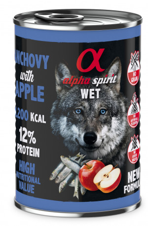 ALPHA SPIRIT WET Anchois z Jabłkiem - mokra karma dla psa - 400g