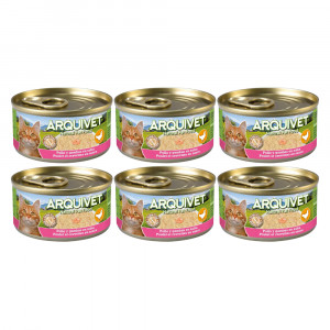 ARQUIVET kurczak w sosie z krewetkami - mokra karma dla kota - 6x80g