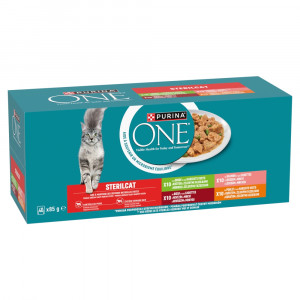 PURINA One Sterilcat Wołowina, łosoś, kurczak, indyk - mokra karma dla kota - 40x85g