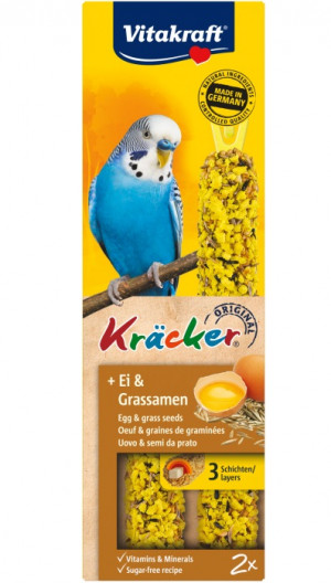 VITAKRAFT Kräcker Jajko z sezamem - przysmak dla papugi falistej - 2 szt.