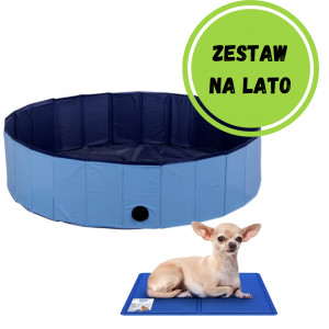PETITTO zestaw na lato: basen 120x30cm i mata chłodząca 50x40cm