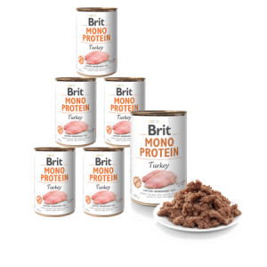 BRIT Mono Protein Turkey - mokra karma z indykiem dla psa - 6x400 g