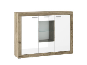 Witryna 151x114x37 WARSAW dąb craft/biały poł.