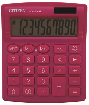 CITIZEN KALKULATOR BIUROWY SDC-810NRPKE, 10-cyfrowy, 127x105mm, różowy