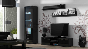 Zestaw meblowy SOHO 7 czarny/czarny połysk