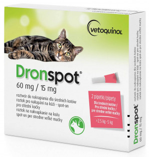 Vetoquinol DRONSPOT dla średnich kotów (2,5-5kg)