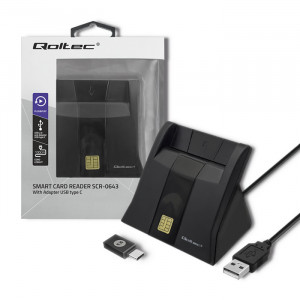 QOLTEC INTELIGENTNY CZYTNIK KART CHIP.,USB PIONOWY