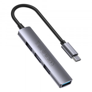 UNITEK HUB USB-C 1XUSB-A 5 GBPS, 3XUSB-A 2.0 ALU