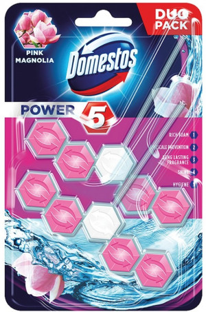DOMESTOS Power 5 Kostka zapachowa do WC Pink 2x55g