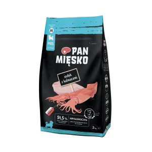 PAN MIĘSKO Szczeniak Indyk z kalmarami M - sucha karma dla psa - 3kg