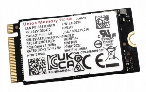 Dysk SSD Union Memory AM630 2242 256GB PCI-E Gen4 x4 NVMe