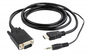 Gembird adapter hdmi-a(m)->vga(f)+audio,na kablu 3 a-hdmi-vga-03-10