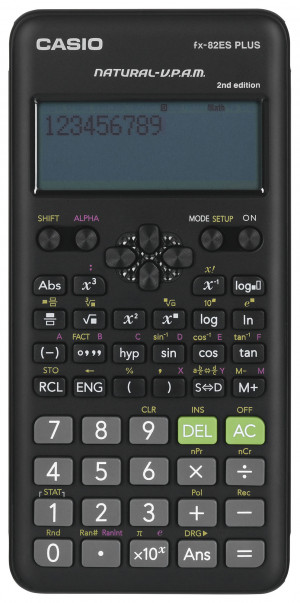 CASIO FX-82ESPLUS-2 KALKULATOR NAUKOWY 252 FUNKCJE, 77X162MM, CZARNY, BOX