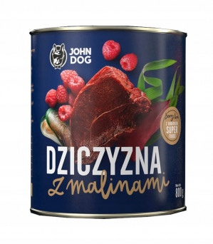 John Dog BERRY Adult dziczyzna z malinami 6x800g