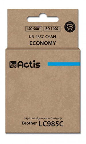 Actis KB-985C Tusz do drukarki Brother, Zamiennik Brother LC985C; Standard; 19,5 ml; błękitny.