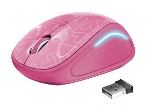 Mysz TRUST Yvi FX Wireless LED illumination Pink (22336)