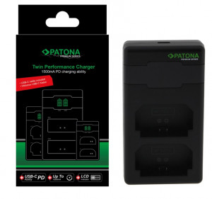 Ładowarka Patona Premium Twin Performance PD do Sony NP-FZ100 z kablem USB-C