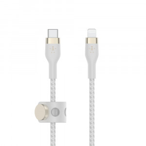 BELKIN KABEL USB C - LTG OPLOT SILICONE 3M BIAŁY